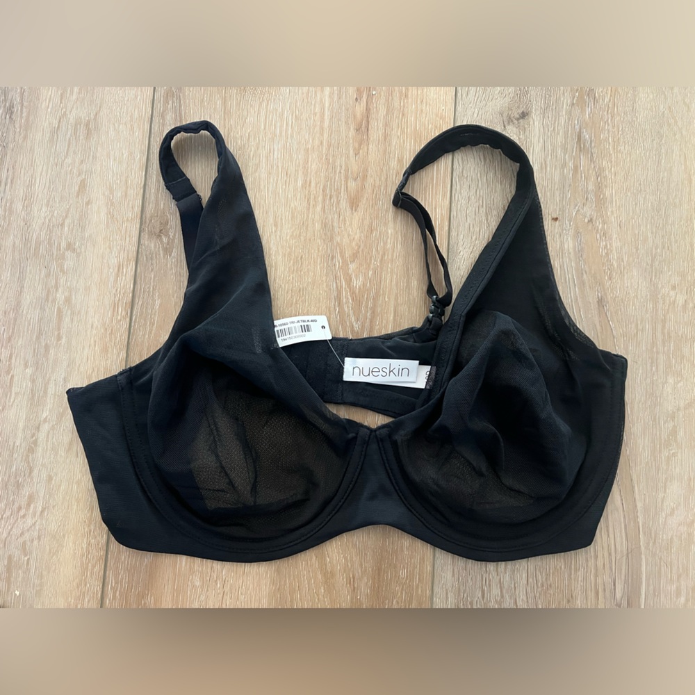 Nueskin Black Mesh Underwire Bra, NWT